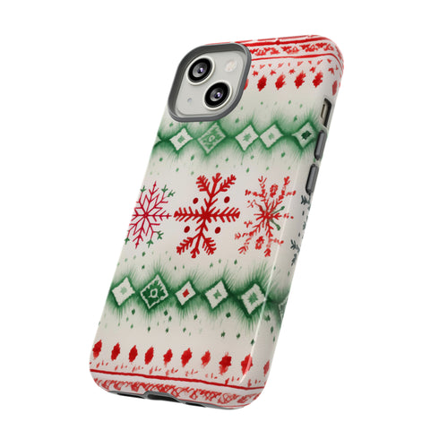 Icelandic Watercolor inspired by Christmas Sweaters - Impact Resistant Phone Case